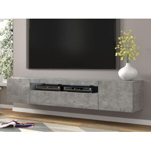 Mobistoxx Meuble tv hifi AUREO 3 portes 200 cm beton sans led