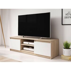 Mobistoxx Meuble tv-hifi DELLING 2 portes sonoma/blanc avec led