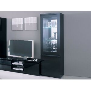 Mobistoxx Vitrine ROMEO 2 portes noir laque avec led