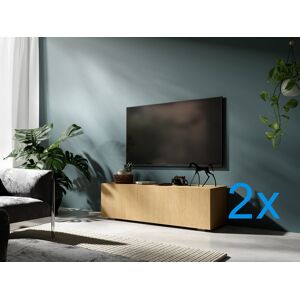 Mobistoxx Meuble tv-hifi KINGSTON 2 portes battantes 210 cm chene