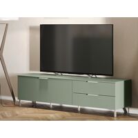 Mobistoxx Meuble tv-hifi KENOBI 1 porte 2 tiroirs vert taupe