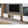 Mobistoxx Meuble tv-hifi PROMI 2 portes 2 niches chêne riviera/blanc