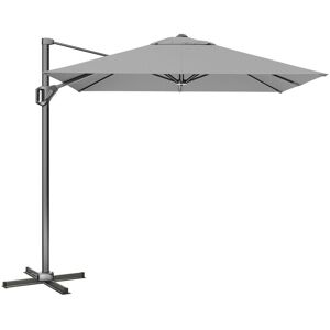 Mobistoxx Parasol déporté carré SUMAR 250x250 cm gris clair avec pied en croix