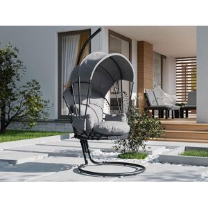 Mobistoxx Fauteuil de jardin suspendu WALERIO gris avec coussin gris