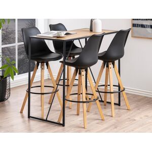 Mobistoxx Table de bar SCALA 120 cm chene sauvage/noir