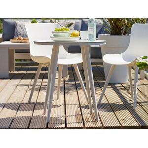 Mobistoxx Table de bistrot AGRID 70 cm HPL blanc