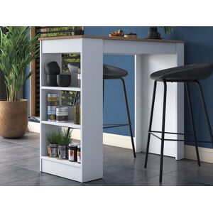 Mobistoxx Table de bar JARI 120 cm noyer/blanc