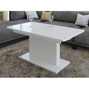 Mobistoxx Table basse OPTIMUS 120  167,5 cm avec allonge blanc brillant