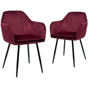 Mobistoxx Lot de 2 chaises CIRE bordeaux