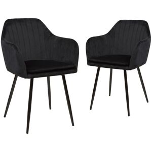 Mobistoxx Lot de 2 chaises CIRE noir