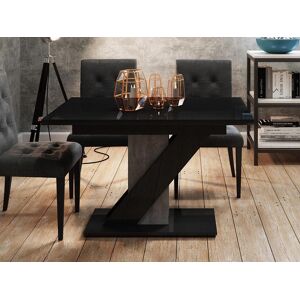 Mobistoxx Table repas allongeable MAEVA 120  160 cm noir brillant/beton