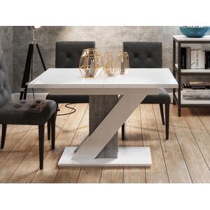 Mobistoxx Table repas allongeable MAEVA 120  160 cm blanc brillant/beton