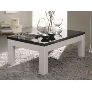 Mobistoxx Table basse ROMEO rectangulaire blanc laque/noir laque