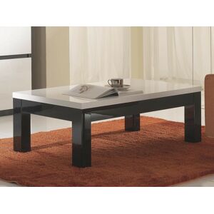 Mobistoxx Table basse ROMEO rectangulaire noir laque/blanc laque