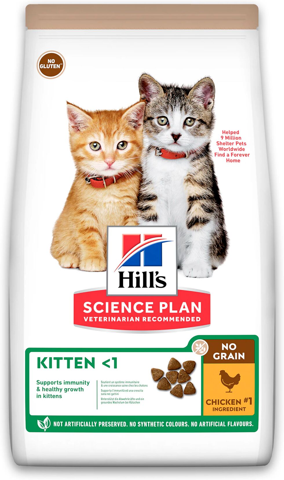 Hill's Science Plan No Grain Croquettes Sans Céréales Pour Chaton Au Poulet - 1.5kg