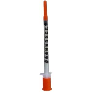 Seringue insuline de 0,5ml sertie (100UI/ml) aiguille: 12,7 x 0,33 mm