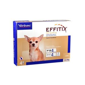 Virbac Effitix Spot On - Chien 1,5-4kg - 4 pipettes