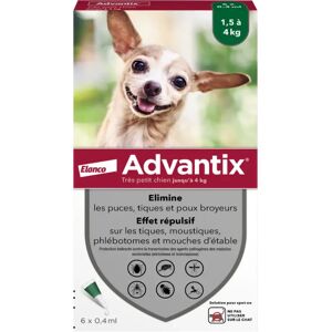 Advantix tres petit chien 2-4Kg - 4 pipettes.