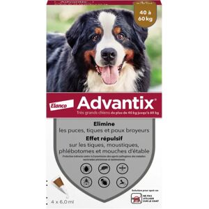 Advantix tres grand chien + de 40Kg - 4 pipettes