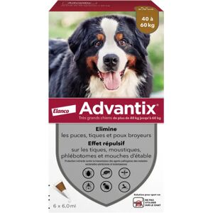 Advantix tres grand chien + de 40Kg - 6 pipettes