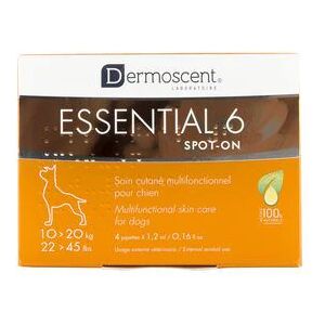 Dermoscent essential 6 spot on chien 10-20Kg 4 pipettes