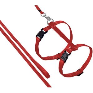 Flamingo Harnais Pour Chat + Laisse Ziggi Rouge 20-35cm 10mm