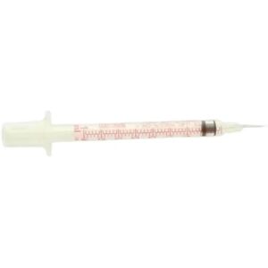 Seringue insuline de 1ml sertie 40UI aiguille: 12,7 x 0,30 mm (100 seringues)