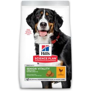 Hill's Science Plan Senior Vitality croquettes pour grand chien mature au Poulet et au Riz 14Kg