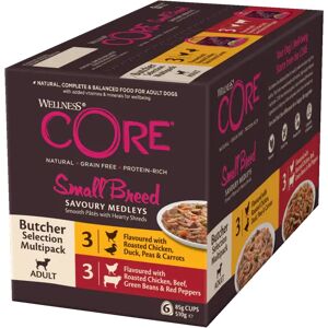 Wellness CORE savoury medleys multipack pour chien de petite race - 6 x 85 g selection du boucher