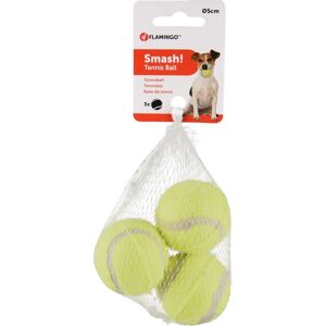 Flamingo Jouet chien Balle De Tennis Smash Jaune 5cm 3pcs