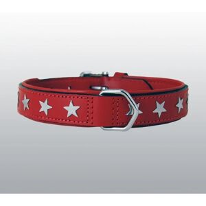 Collier Cuir Etoile Rouge 33-37cm