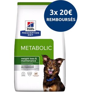 Hill's Prescription Diet Metabolic Croquettes Pour Chien À L'agneau Et Au Riz -12Kg