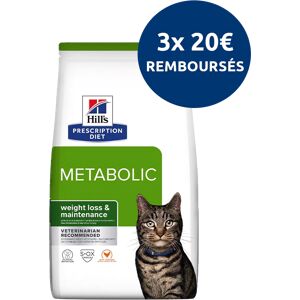 Hill's Prescription Diet Metabolic croquettes pour chat au poulet - 8Kg