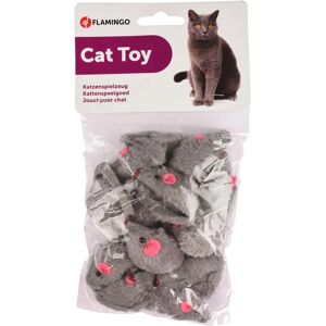 Flamingo Jouet chat Souris A Poil Court 5cm Gris 12pcs.