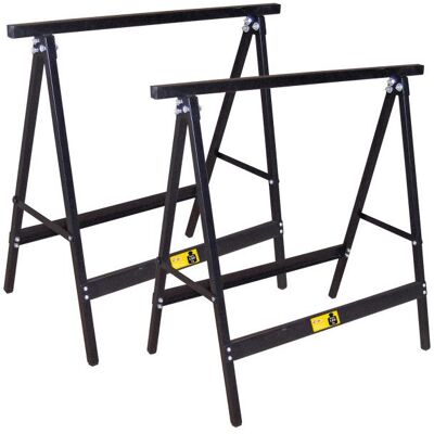Dema Tréteaux métalliques noir charge 120 kG/U lot de 2 - Publicité Dema Tréteaux métalliques noir charge 120 kG/U lot de 2 - Publicité