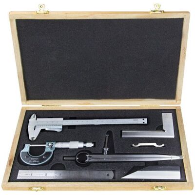Dema - Coffret 6 outils - Pied à coulisse - Micromètre - Measuring tools set - Publicité Dema - Coffret 6 outils - Pied à coulisse - Micromètre - Measuring tools set - Publicité