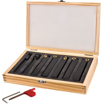 Dema Outils au carbure pour tour à métaux 7 pièces 16 x 16 mm - Publicité Dema Outils au carbure pour tour à métaux 7 pièces 16 x 16 mm - Publicité