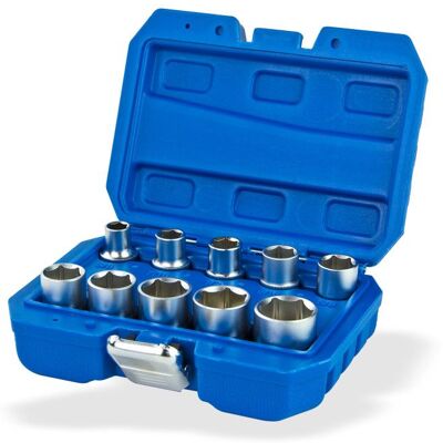 Dema Douilles en pouce chrome vanadium 1/2" - 10 pièces - Publicité Dema Douilles en pouce chrome vanadium 1/2" - 10 pièces - Publicité