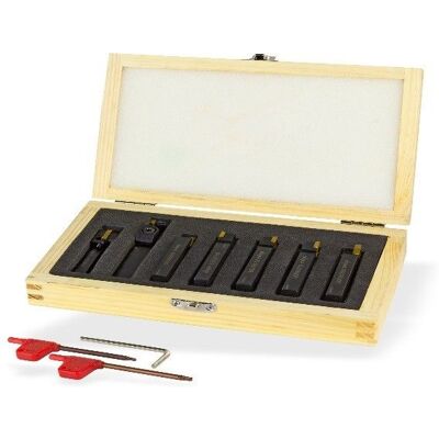 Dema Outils au carbure pour tour à métaux 7 pièces 8 x 10 mm - Publicité Dema Outils au carbure pour tour à métaux 7 pièces 8 x 10 mm - Publicité