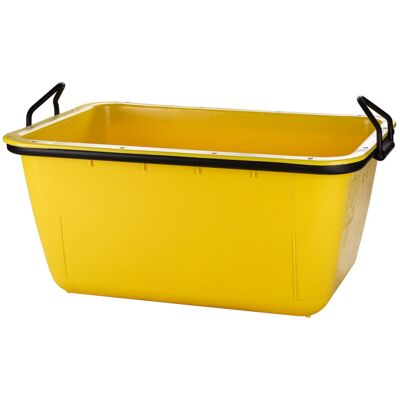 Dema Bac à mortier 200 litres - jaune - Publicité Dema Bac à mortier 200 litres - jaune - Publicité