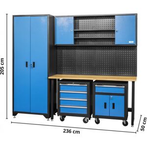 Guede Mobilier d'atelier - Ensemble 6 éléments - armoire - établi - servante