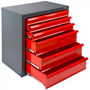 ADB Armoire servante Mammut 6 tiroirs - Rouge/Anthracite