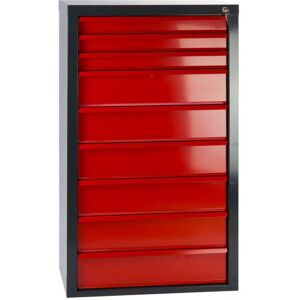 ADB Armoire servante Mammut 9 tiroirs - Rouge/Anthracite