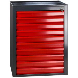 ADB Armoire servante Mammut 10 tiroirs - Rouge/Anthracite