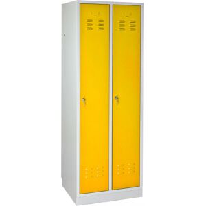 ADB Armoire vestiaire 2 portes Jaune - 600 x 500 x 1775 mm