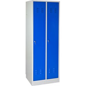 ADB Armoire vestiaire 2 portes - Bleu - 600 x 500 x 1775 mm