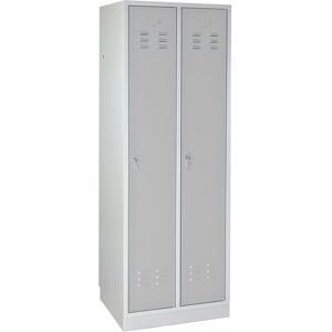 ADB Armoire vestiaire 2 portes - Gris clair - 600 x 500 x 1775 mm