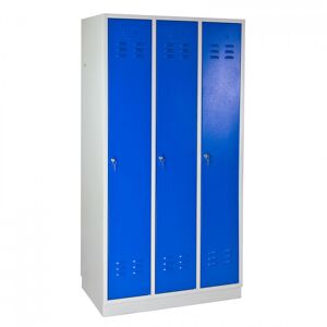 ADB Armoire vestiaire 3 portes Bleu - 890 x 500 x 1775 mm