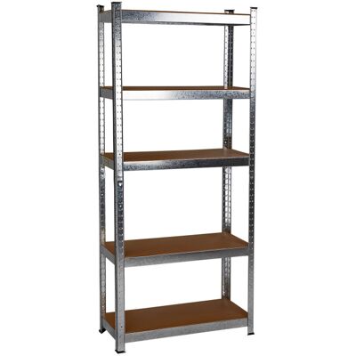 Dema Étagère galvanisée 5 rayonnages bois modulable atelier - Publicité Dema Étagère galvanisée 5 rayonnages bois modulable atelier - Publicité