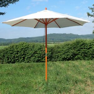 Dema Parasol en bois blanc-beige d´une envergure de 2,80 m